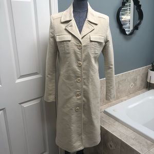 Club Monaco Cream Long Women’s Large Jacket